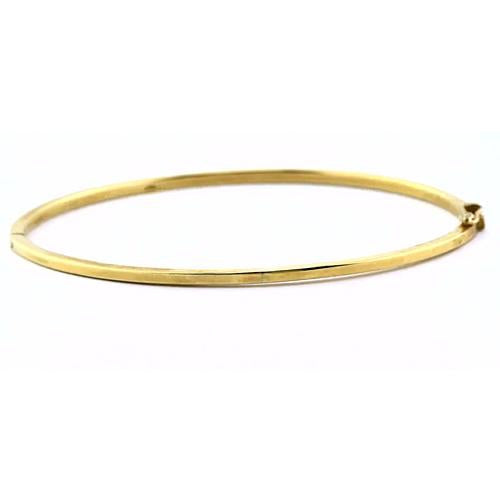 Real Diamond Women Bangle 2 Carats Yellow Gold 14K Jewelry