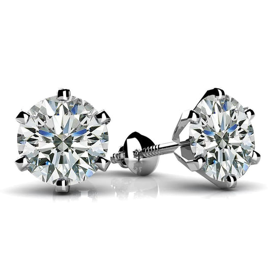 Real Diamond Women Studs Earring 3 Ct. White Gold Jewelry
