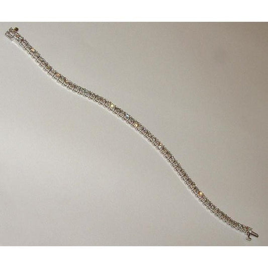 Real Diamond Women Tennis Bracelet White Gold Jewelry 4.55 Carat