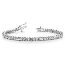 Real Diamonds Tennis Bracelet White Gold Princess Cut Sparkling 7.20 Ct