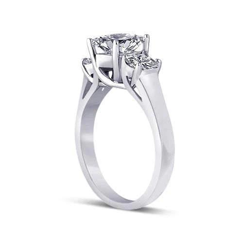 Real Diamonds Three Stone Engagement Ring 2.30 Carat Diamond Jewelry Gold