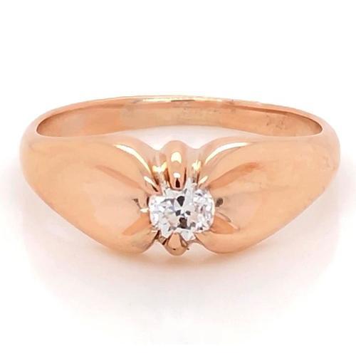 Real Engagement Ring 1 Carat Claw Prong Setting Yellow Gold 14K