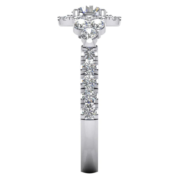 Real Halo Diamond Engagement Ring For Women