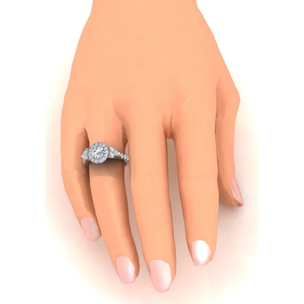 Real Halo Diamond Engagement Ring For Women
