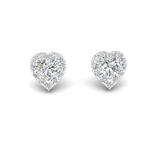 Heart Real Shape Diamond Earrings Gold 14K