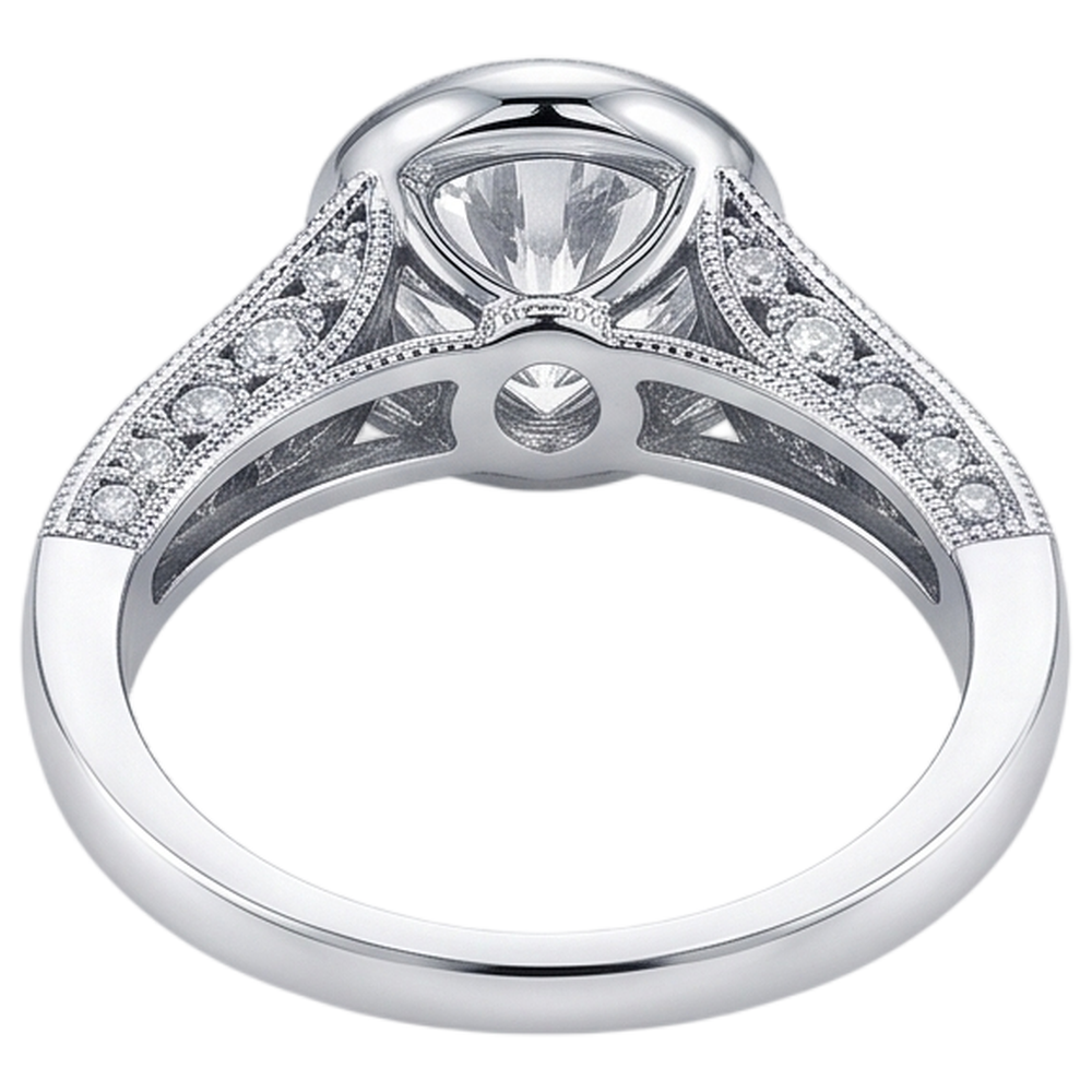 Real Natural Earth Mined DIAMOND ( NOT LAB GROWN ) Engagement Ring Antique Style 2.90 Carats White Gold Bezel Set