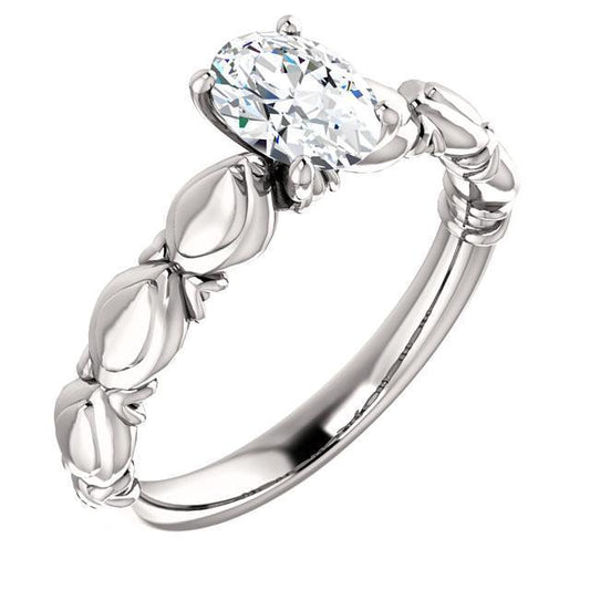 natural oval diamond 1.51ct ring front view