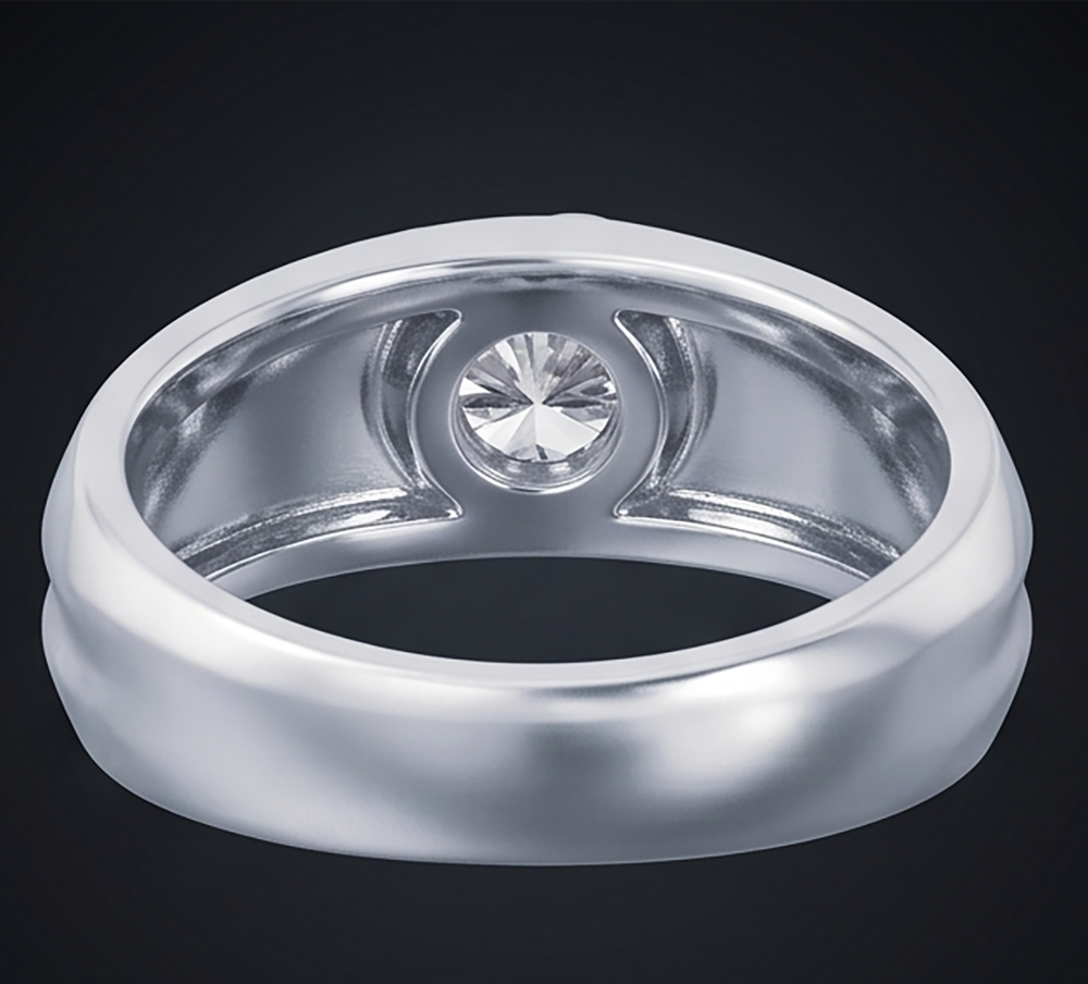 Real Oval Natural Earth Mined Diamond Ring Mens Jewellery Bezel
