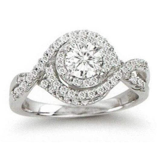 natural round diamond 2.25ct ring front view
