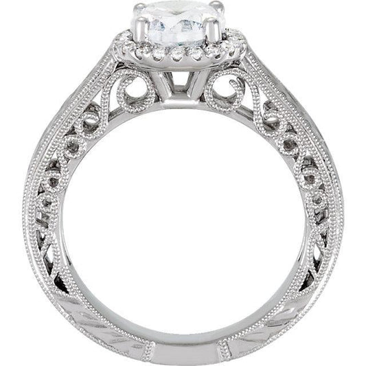natural round diamond 1.66ct ring side angle