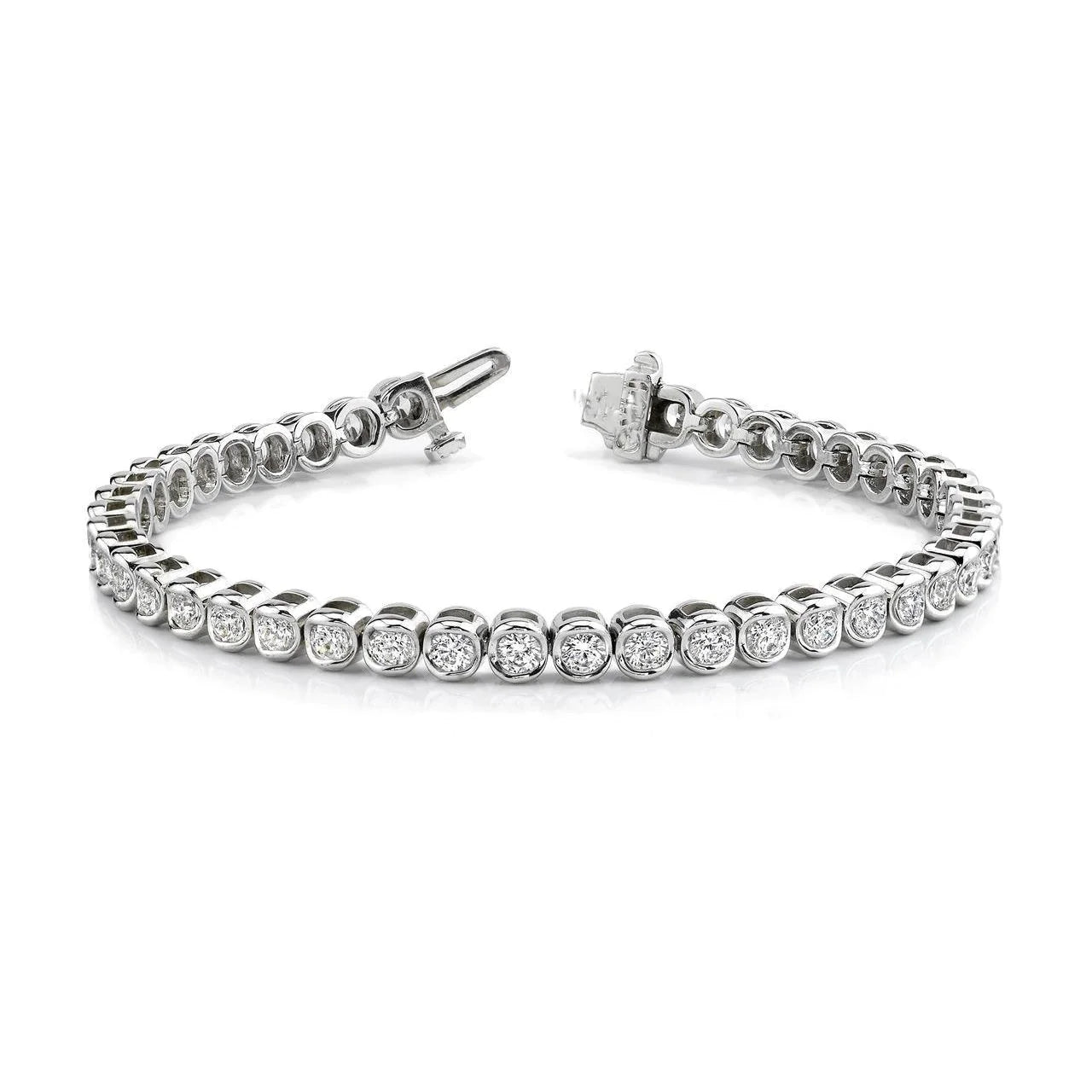 Real Round Diamond Women Tennis Bracelet White Solid Gold 14K 10.50 Ct