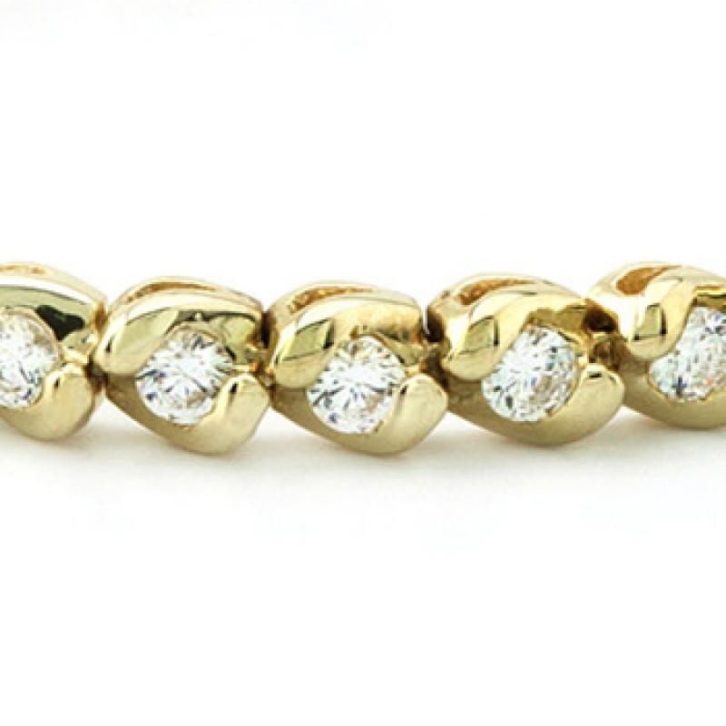 Real Round Diamonds Basic Tennis Bracelet 14K 6 Carats