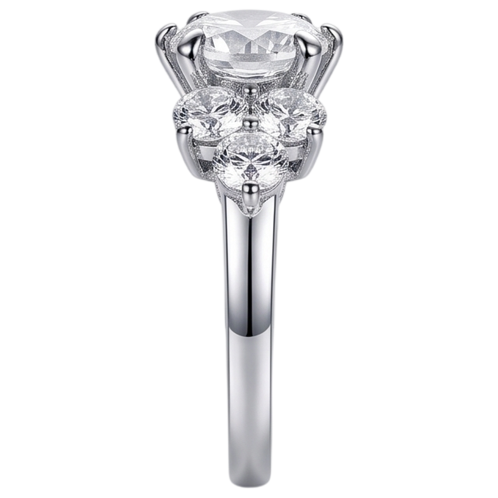 Real Round Natural Earth Mined DIAMOND ( NOT LAB GROWN ) Engagement Ring 3.80 Ct Basket Setting White Gold 14K