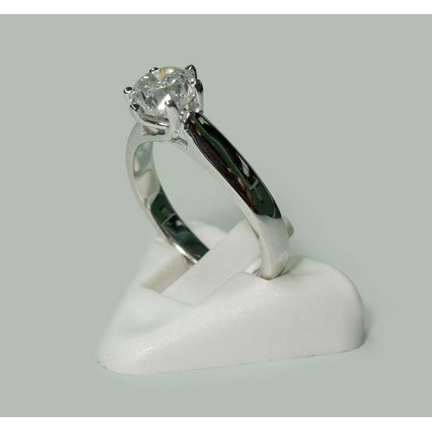Real Solitaire Ring White Gold 1.31 Carats