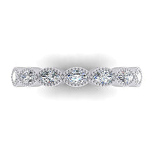 Real White Gold Eternity Band Milgrain Style
