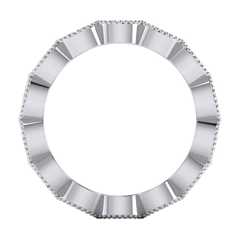 Real White Gold Eternity Band Milgrain Jewelry