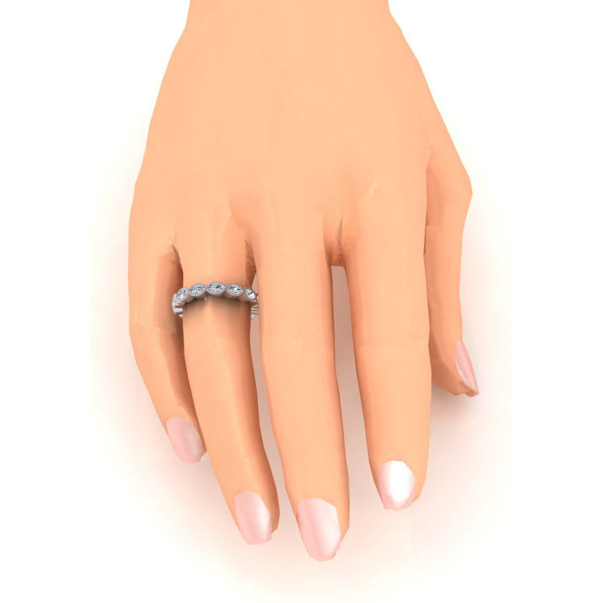 Real White Gold Eternity Band Style Jewelry