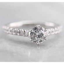 Real Women Diamond Engagement Ring 1.50 Carats White Gold 14K