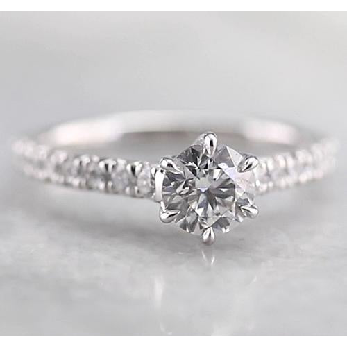 Real Women Diamond Engagement Ring 1.50 Carats White Gold 14K