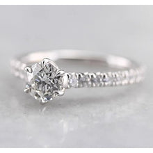 Real Women Diamond Engagement Ring 1.50 Carats White Gold 14K