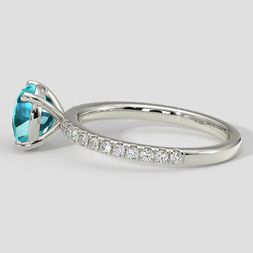 Real Paraiba Tourmaline Engagement Ring Jewelry
