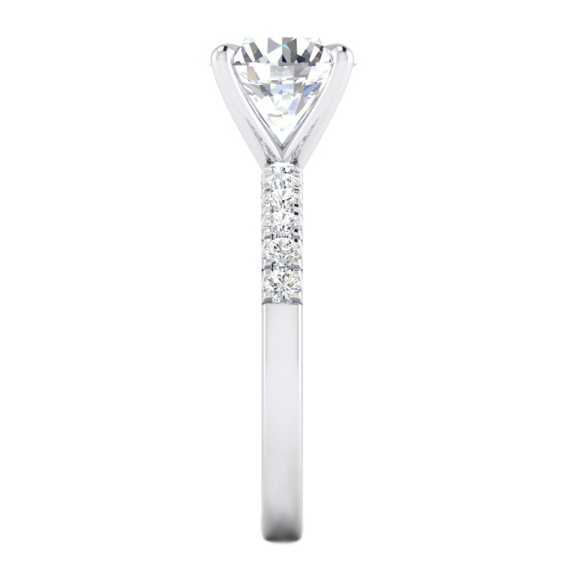 Real Diamond Engagement Ring 2.50 Carats Round Diamonds White Gold 14K