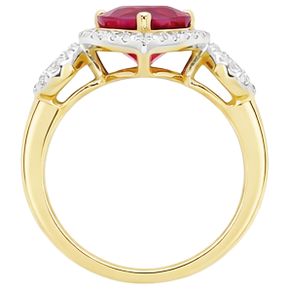 Red Heart Cut Ruby Natural Earth Mined Diamond Ring 6.65 Ct Jewellery Yellow Gold