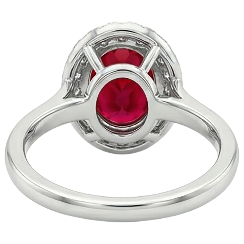Red Ruby With Natural Earth Mined DIAMOND ( NOT LAB GROWN )s 3.75 Ct Ring 14K Gold White New