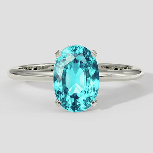 Ring Paraiba Tourmaline 2.50 Carats Oval Cut
