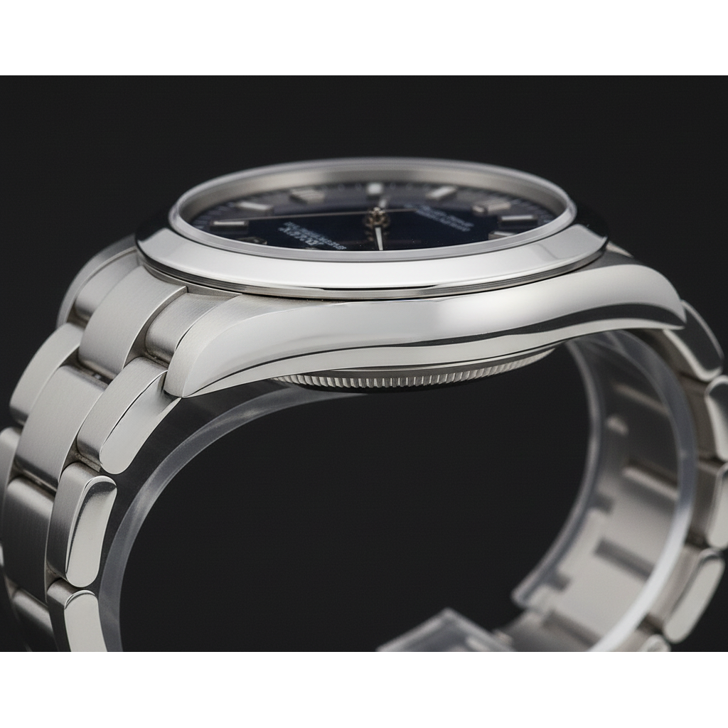 Rolex 31mm Stainless Steel Blue Arabic Dial Watch