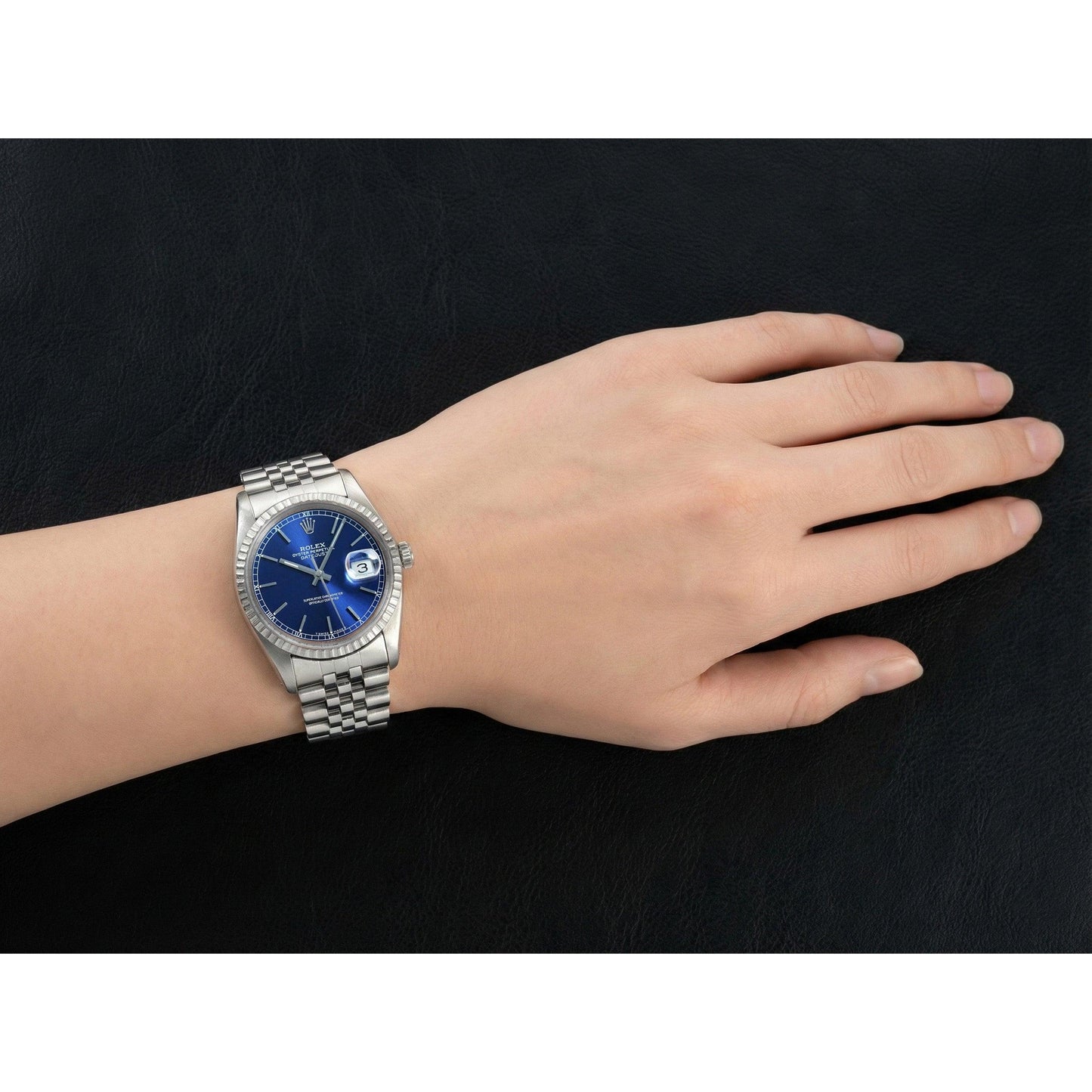 Rolex Datejust Year 2000 Blue Stick Dial 36 mm Stainless Steel Watch