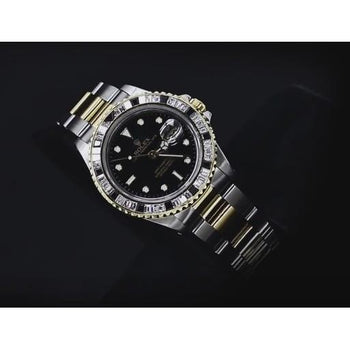 Rolex Custom Baguette-Gmt Master Ii Gents Watch Yellow Gold & Ss