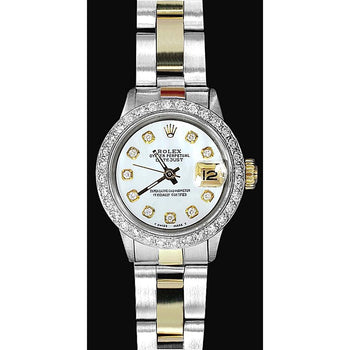 Two Tone Ladies Watch Diamond Bezel