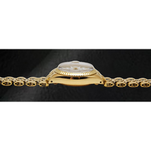Rolex Lady-Datejust White Stick Dial President Style Bracelet Yellow Gold Watch