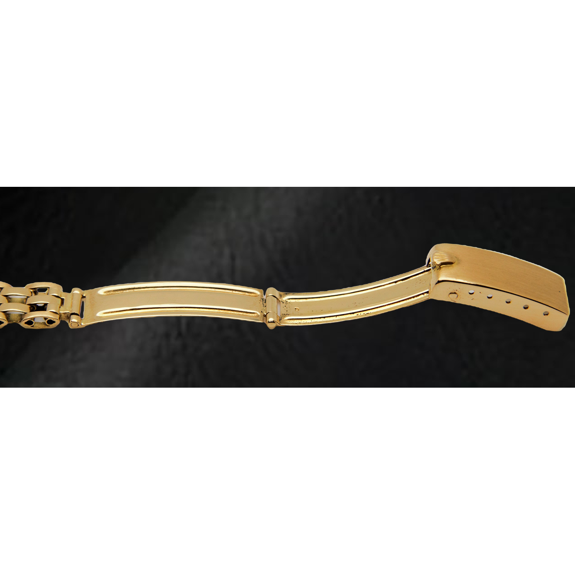 Rolex Lady-Datejust White Stick Dial President Style Bracelet Yellow Gold Watch