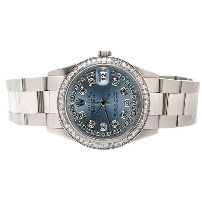 Oyster Bracelet Ss Gray String Diamond Dial