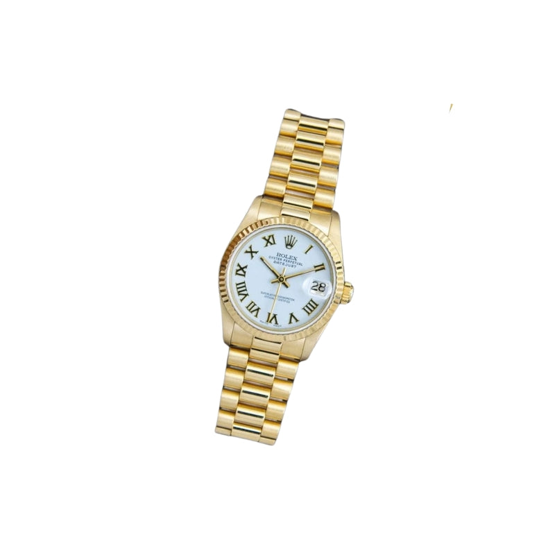 Rolex 31 mm MIDSIZE Yellow Gold President Watch White Mother of Pearl
