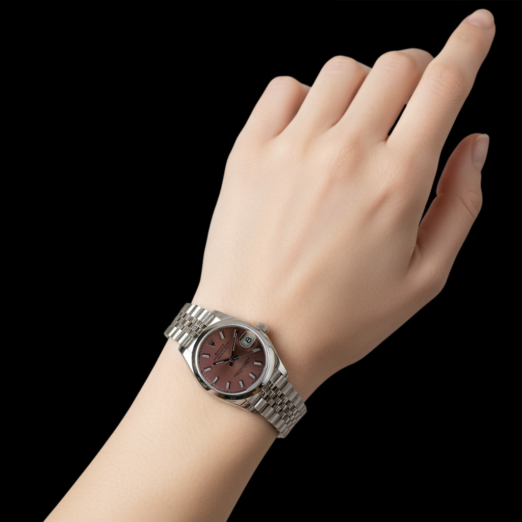 Rolex Date-just 31mm Salmon Luminous Dial Steel Ladies Watch P4