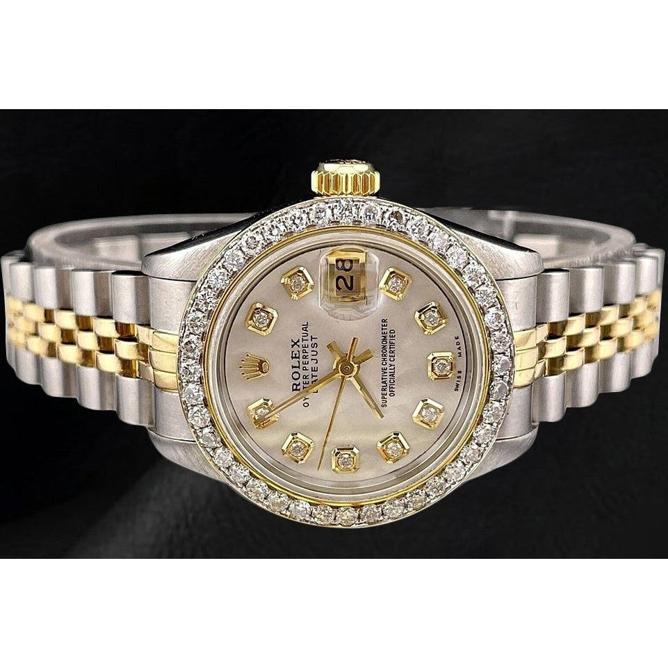Rolex Date just Ladies 26mm 18k Yellow Gold Steel Ladies Watch