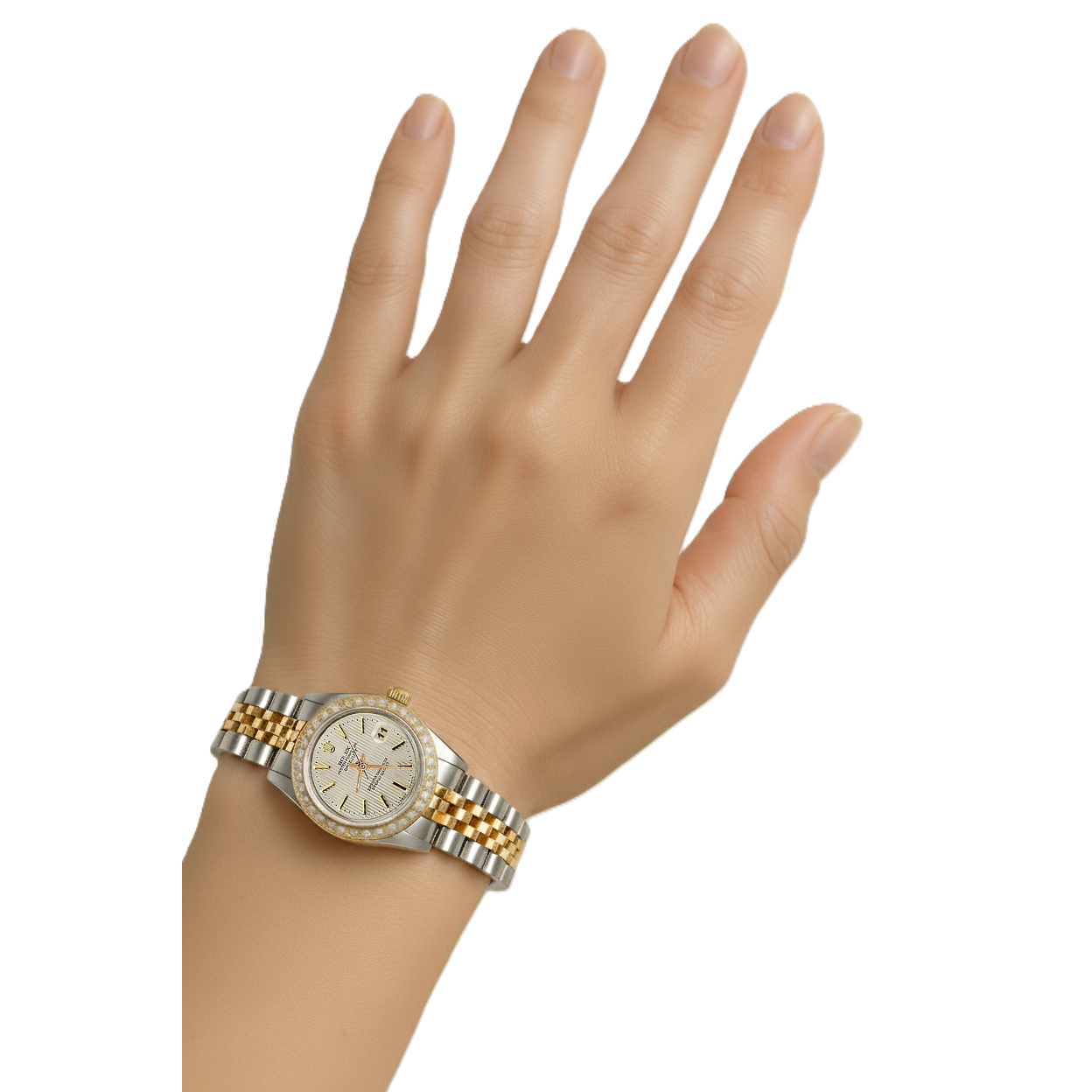 Rolex Date Just Lady Watch Stick Dial Ss & Yellow Gold P2