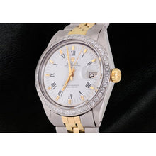 Rolex Date Men Watch Roman Dial Diamond Bezel Two Tone-Jubilee