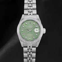 Rolex Datejust 26 mm Olive Green Diamond Dial Stainless Steel Watch