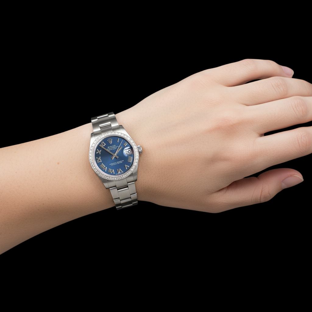 Rolex Datejust 31 Blue Roman Oyster Stainless Steel Ladies Watch P3