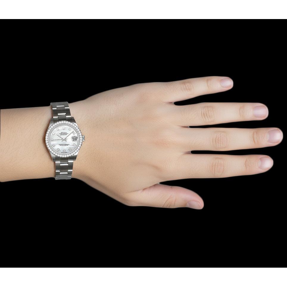 Rolex Datejust 31mm Silver MOP Natural Earth Mined Diamond Men Watch P4