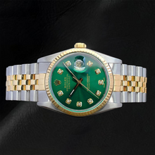 Rolex Datejust 36 mm Green Diamond Dial Two Tone Watch