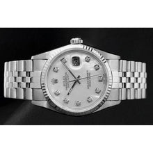 Rolex Datejust 36 mm White Mother Of Pearl Diamond Dial Stainless Steel Watch