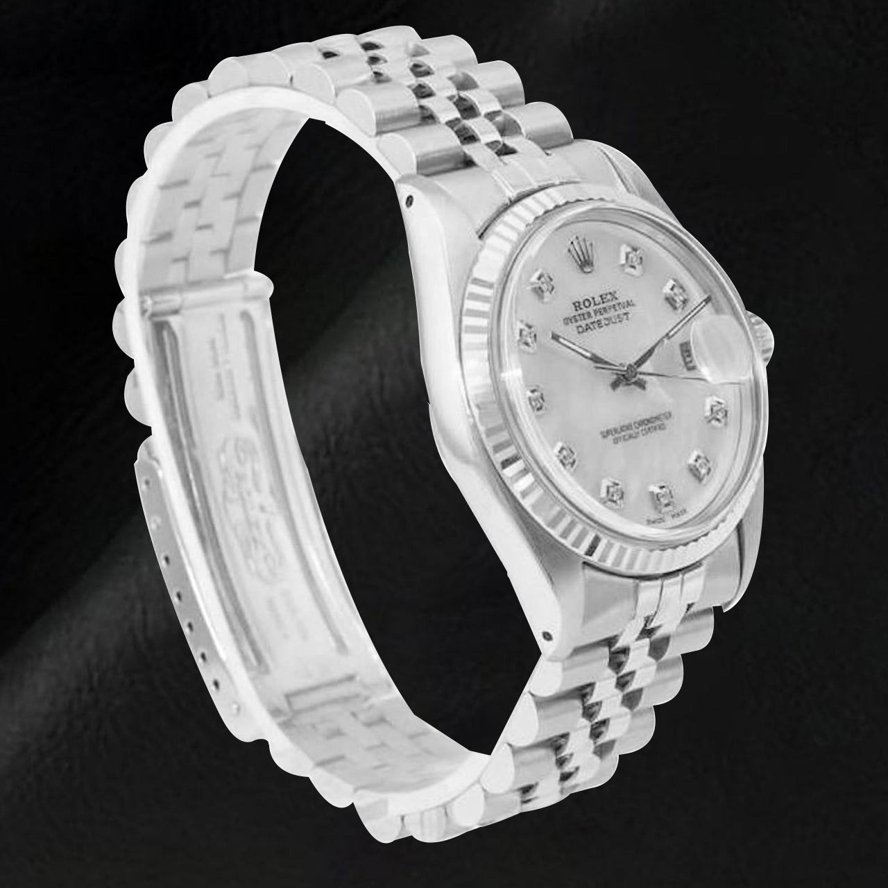 Rolex Datejust 36 mm White Mother Of Pearl Diamond Dial Stainless Steel Watch