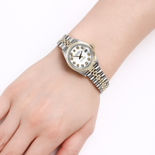 Rolex Datejust Natural Earth Mined Diamond Bezel Lady Watch Ss & Gold Jubilee Bracelet