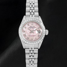 Rolex Datejust Pink Mother Of Pearl Roman Dial 26 mm Stainless Steel Watch