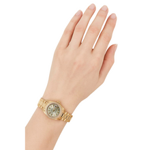 Rolex Datejust President Style Watch Ivory Color Natural Earth Mined Diamond Bezel P1